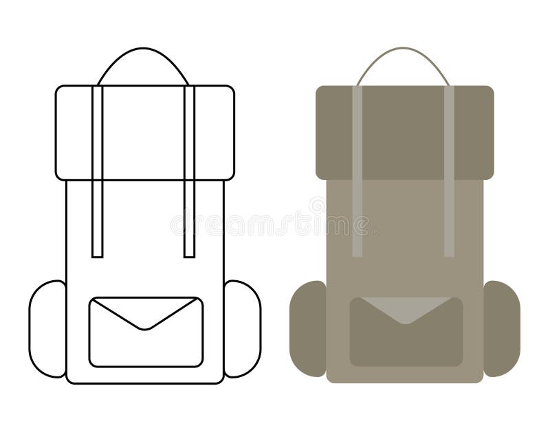 Military backpack outline drawing very detailed Vector Image