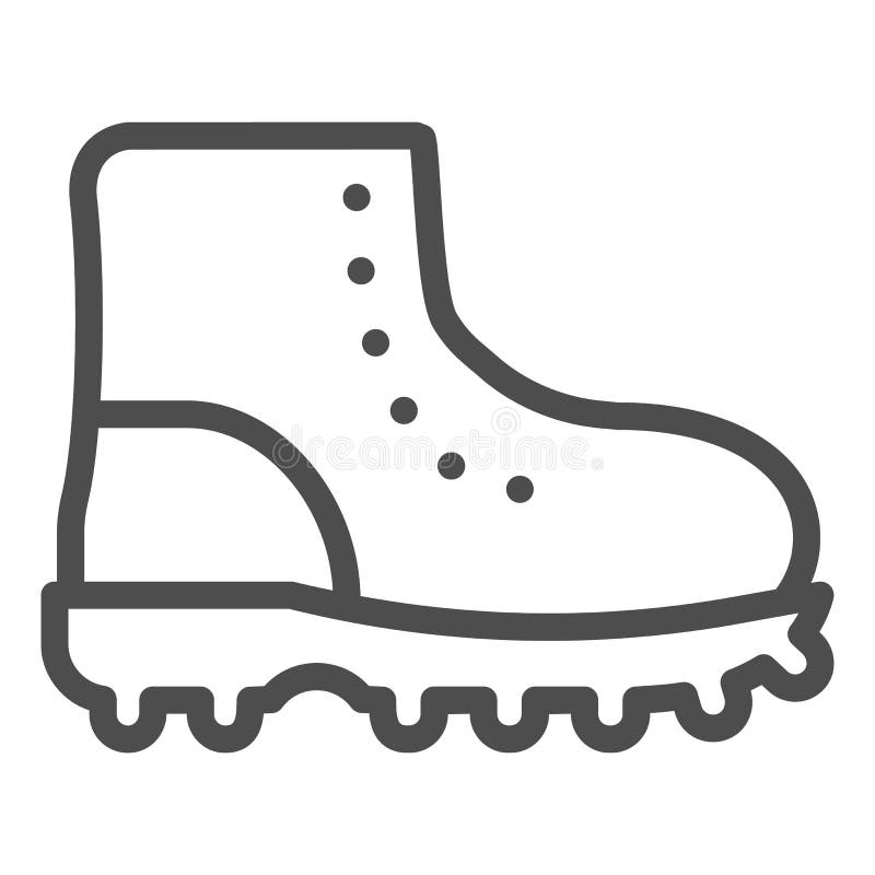 Hiking Boots Line Icon. Footwear Vector Illustration Isolated on White ...