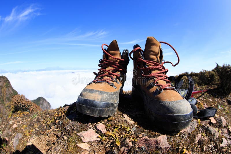 Mountain Hiking Boots stock photo. Image of hiking, shoe 59681292