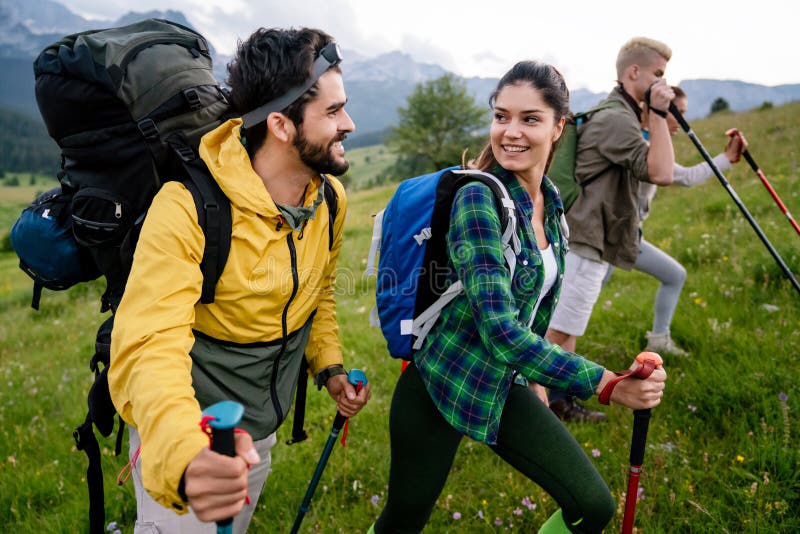 Hiking Camping Backpacker Journey Travel Trekking Concept Stock Photo ...