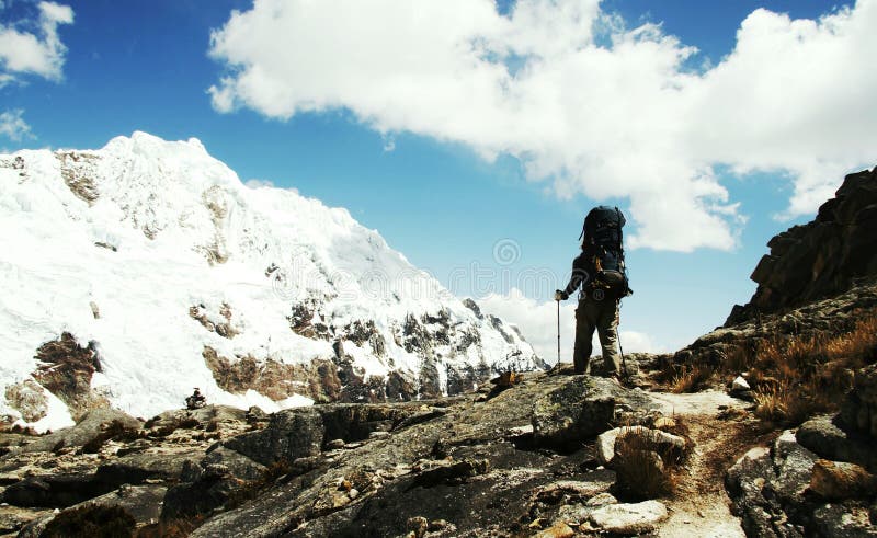 Hiking in the Cordilleras royalty free stock images