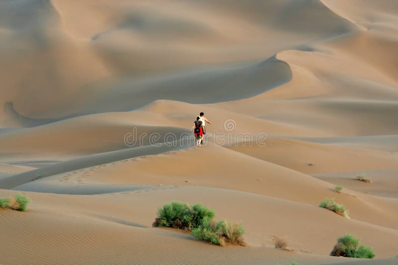 Hiking in desert