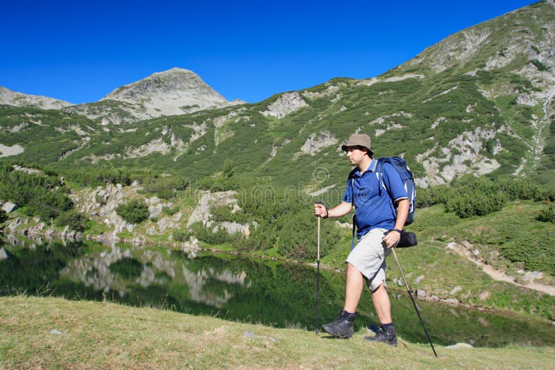 Hiking in national park Pirin stock photography
