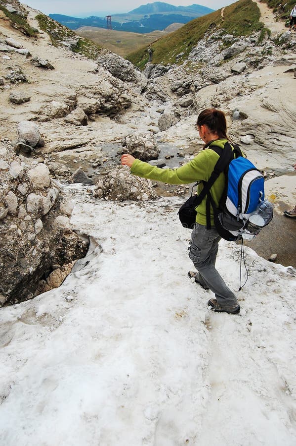 Hiking on snow stock photo. Image of healthy, adventure 26088418