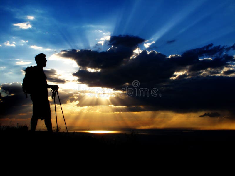 Hiking at Sunset or Sunrise