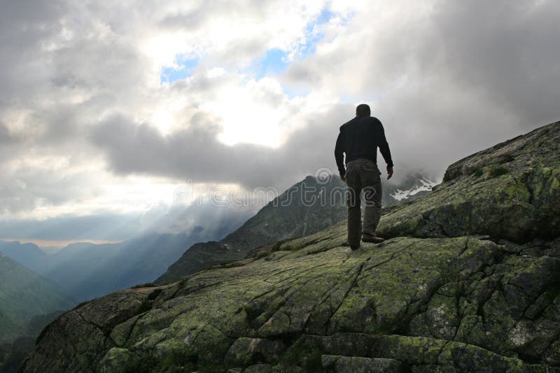 Hiking in swiss alps