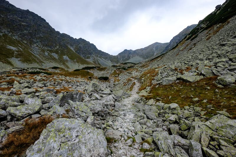 Hiking trail in tatra mountains in Slovakia