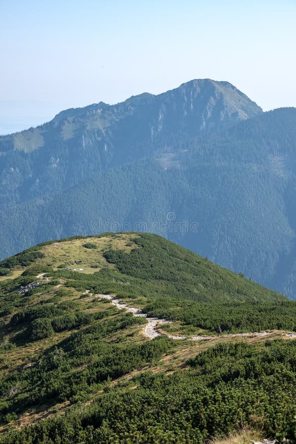 Hiking trail on top of the mountain. Tatra, Slovakia