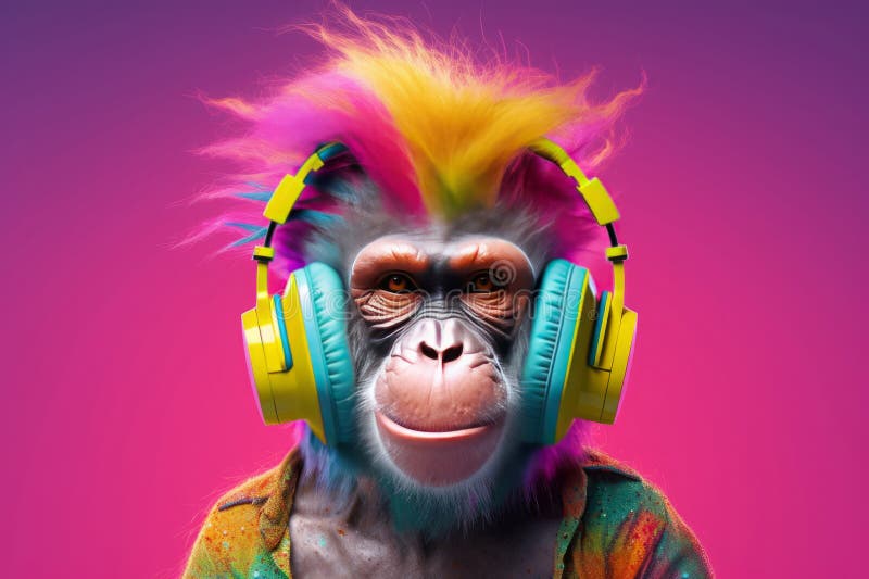 Monkey With Headphones Images – Browse 3,989 Stock Photos, Vectors, and  Video