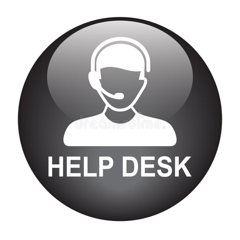 Schaltfläche "Hilfe für das Support-Symbol". Hochglanzcomputergenerierte Vektor-Illustration der Hilfe Schreibtisch unterstützen Web-Button auf sauberem weißem Hintergrund