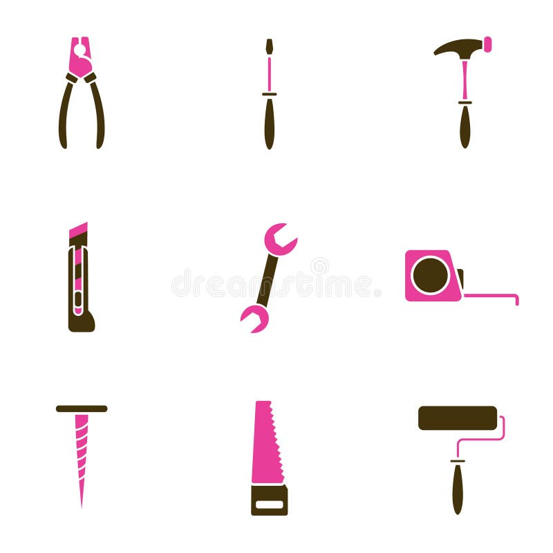 Hilfsmittelikonenset stock abbildung Hilfsmittelikonenset stock abbildung