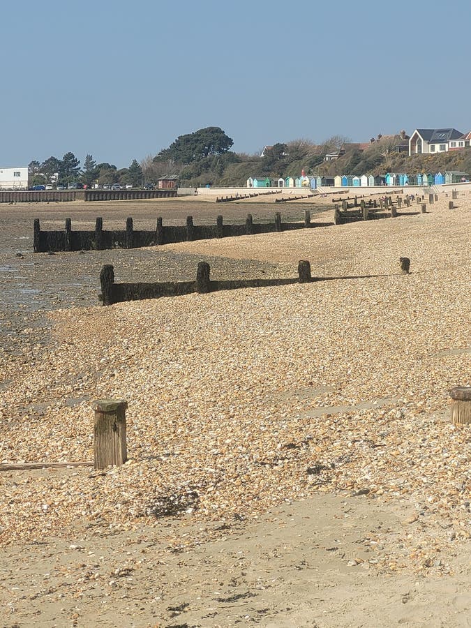 Hill Head Beach in Uk stock photo. Image of beach, facade 244348072