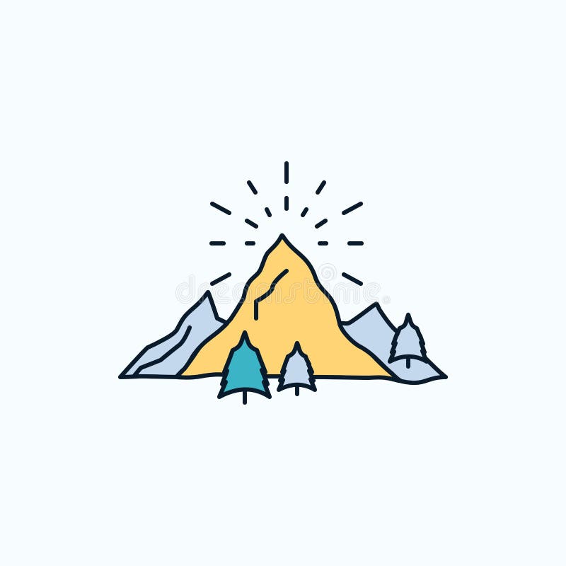 hill, landscape, nature, mountain, fireworks Flat Icon. green and Yellow sign and symbols for website and Mobile appliation. royalty free illustration hill, landscape, nature, mountain, fireworks Flat Icon. green and Yellow sign and symbols for website and Mobile appliation. royalty free illustration