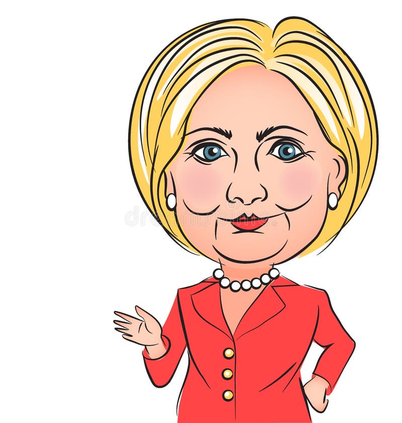 Hillary Clinton Caricature editorial stock image. Illustration of