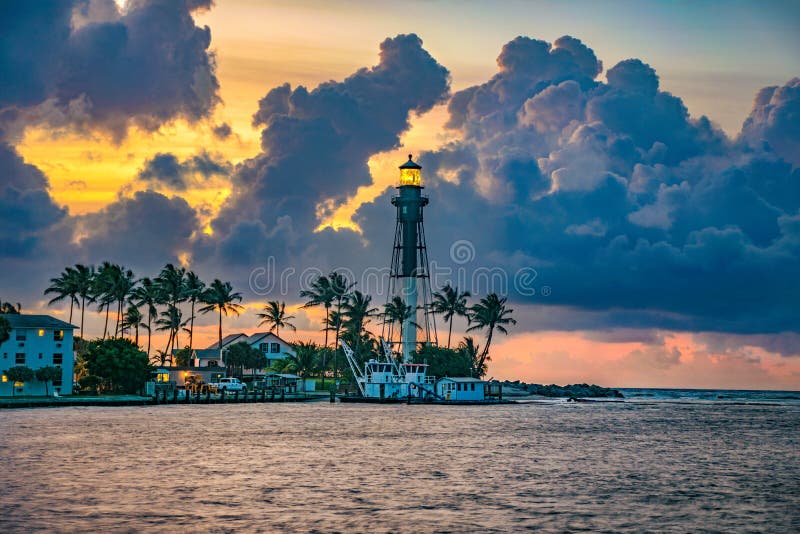 Hillsboro Lighthouse in Hillsboro Beach, Florida, USA. royalty free stock image
