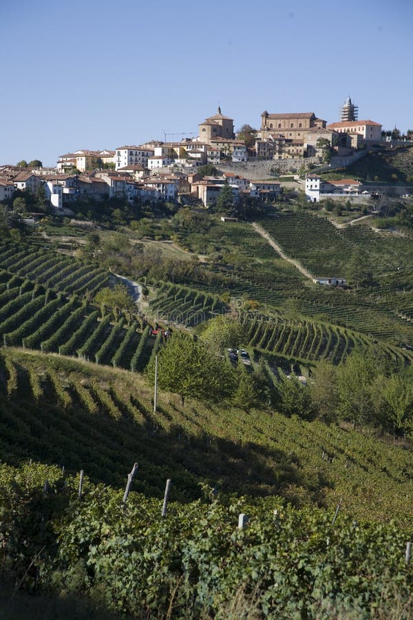 A italian hillside with view of village. A italian hillside with view of village