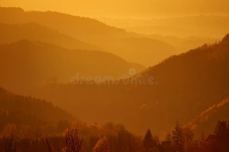 Hilly landscape around village Kraliky