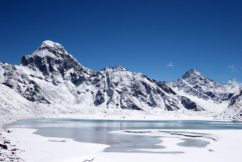 Himalaya icy lakeberg nepal