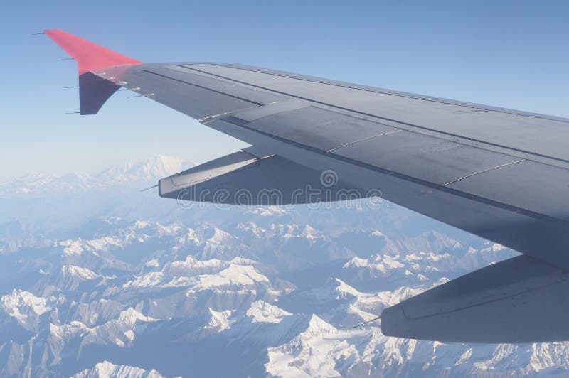 Himalaya mountain view from aeroplan