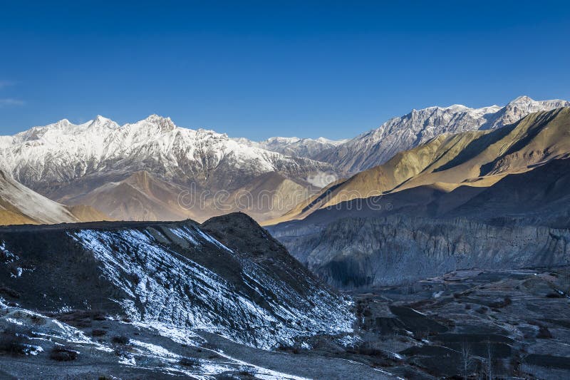 Himalaya mountains during sundown