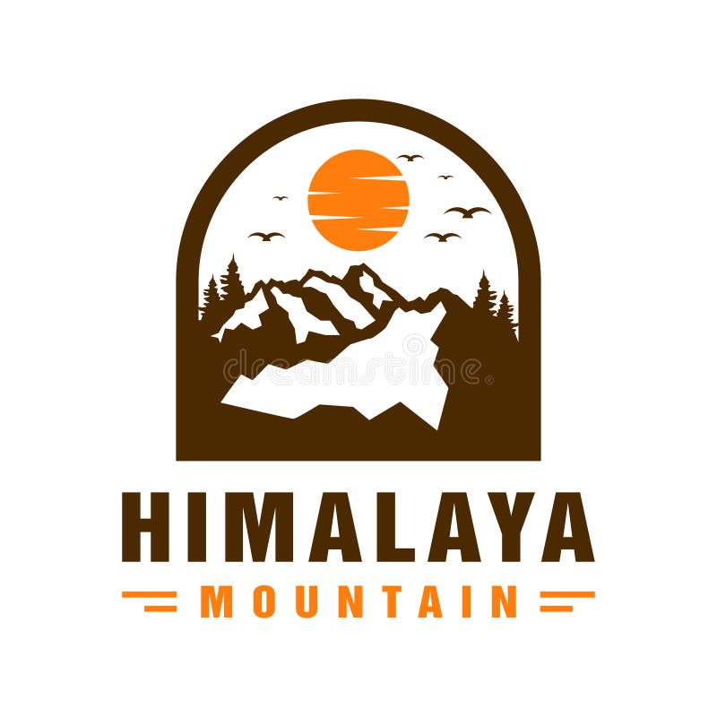 Himalayan Mountain Vector Logo Stock Illustration - Illustration of