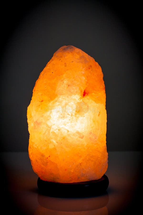 Himalayan Salt Lamp On Dark Background Stock Image - Image of lamp ...