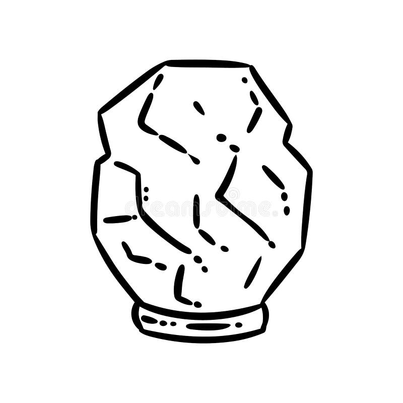 Himalayansk doodlbild av saltlampa. andlig magisk saltkristalllogotyp. Bild av den söta tecknade teckentabellen royaltyfri illustrationer