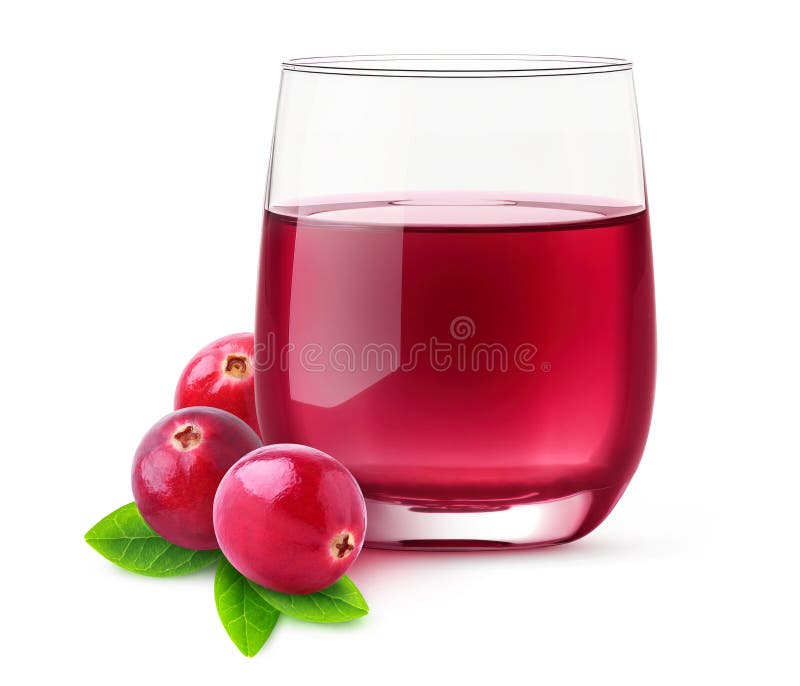 Himbeergetränk in einem Glas isoliert auf weißem Hintergrund stockfoto