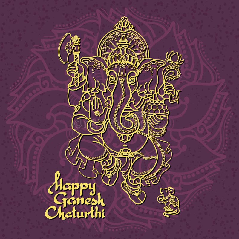 Hindu God Ganesha. Hand drawn Vector illustration. royalty free illustration Hindu God Ganesha. Hand drawn Vector illustration. royalty free illustration