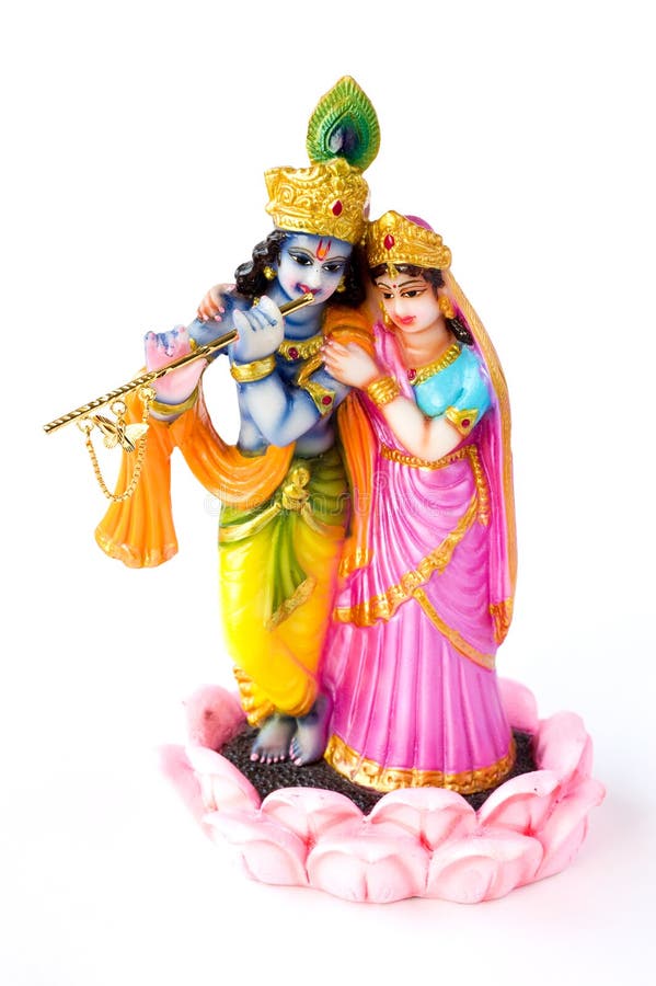 Hindu God Krishna and Hindu Goddesses Radha royalty free stock photos