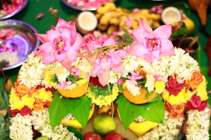 Flowers for Hindu ceremony stock photo. Image of colorful 22381468