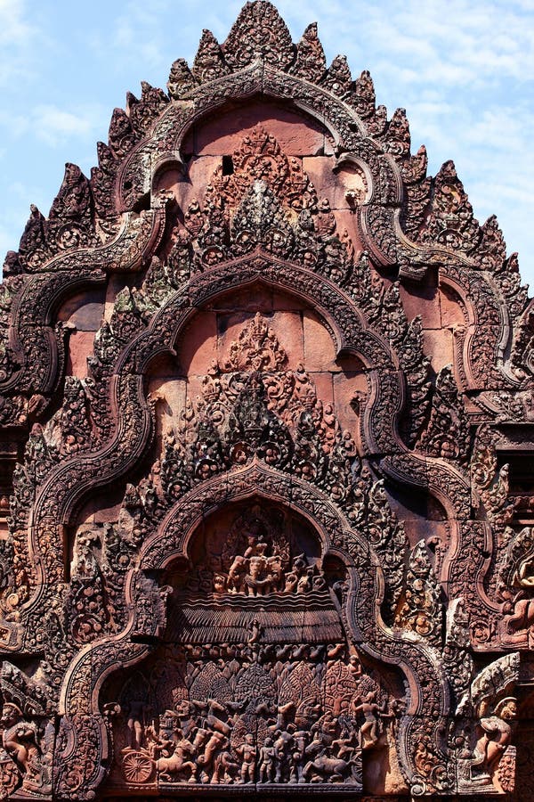 Hindu style temple carvings