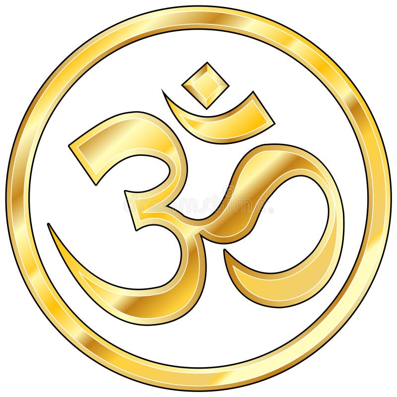 Hinduisk om-vektor för guld