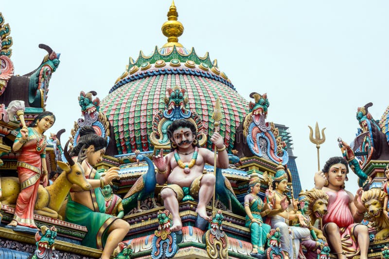 hinduiskt mariamman sritempel Singapore royaltyfria bilder hinduiskt mariamman sritempel Singapore royaltyfria bilder