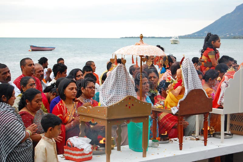 Hindus of Mauritius Celebrate Ganesh Chaturthi Editorial Photography