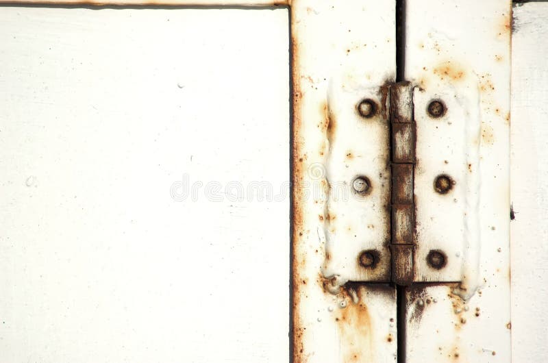 Old door and rusty hinge. Old door and rusty hinge