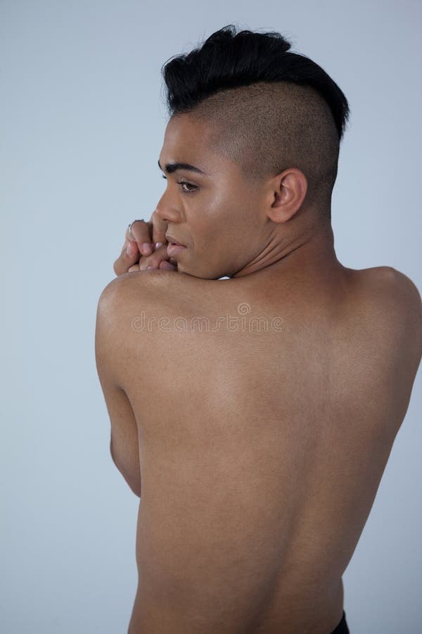 Hintere Ansicht des sinnlichen Transgenders stockbilder Hintere Ansicht des sinnlichen Transgenders stockbilder
