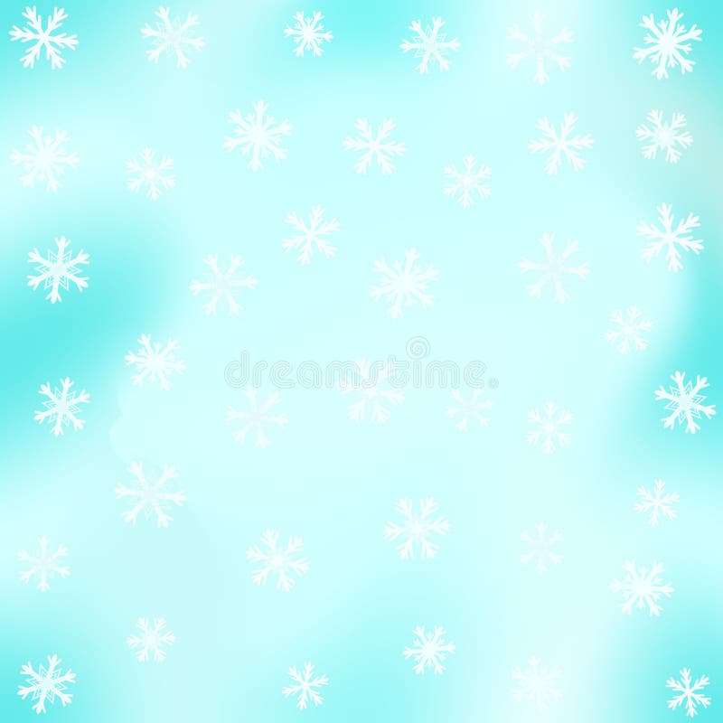 Hintergrund in den Eisfarben mit vielen verschiedenen Schneeflocken stock abbildung