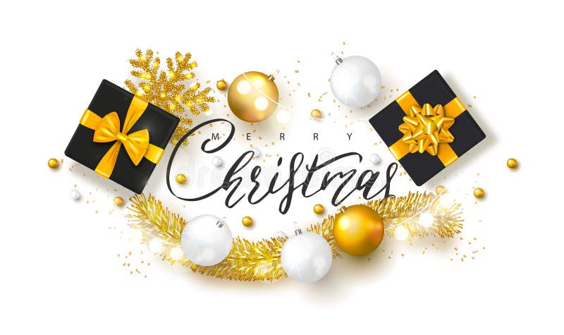 2019 Hintergrund der frohen Weihnachten und des guten Rutsch ins Neue Jahr mit Weihnachtsbällen, -Geschenkboxen und -lametta Vekt stock abbildung 2019 Hintergrund der frohen Weihnachten und des guten Rutsch ins Neue Jahr mit Weihnachtsbällen, -Geschenkboxen und -lametta Vekt stock abbildung
