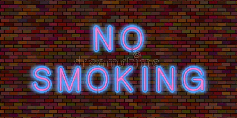 Hintergrund der Vector Brick Wall. Neon NO RAOKING. Abstract Dark Brick Pattern lizenzfreie abbildung