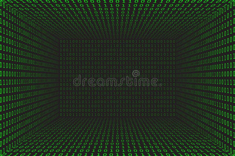 Hintergrund des Programms. Grüne Programmierbinärkodierung. Matrix-Hacker-Vektor vektor abbildung