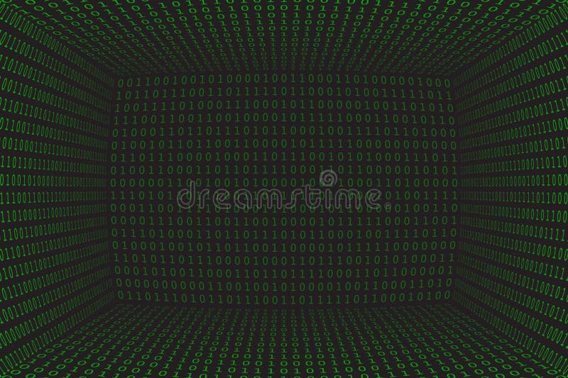 Hintergrund des Programms. Grüne Programmierbinärkodierung. Matrix-Hacker-Vektor stock abbildung