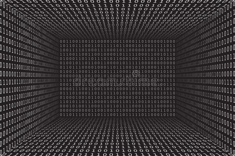 Hintergrund des Programms. Programmieren von Binärkodierung. Matrix-Hacker-Vektor vektor abbildung