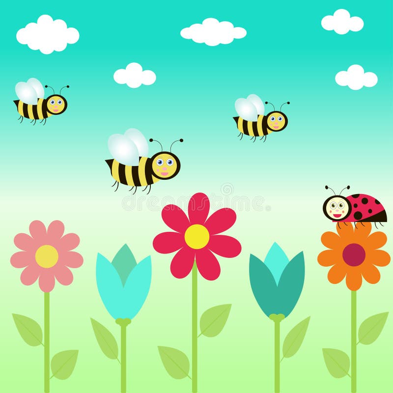 Hintergrund Mit Blumen Zeichnen In Der Hand Art Vektor Abbildung