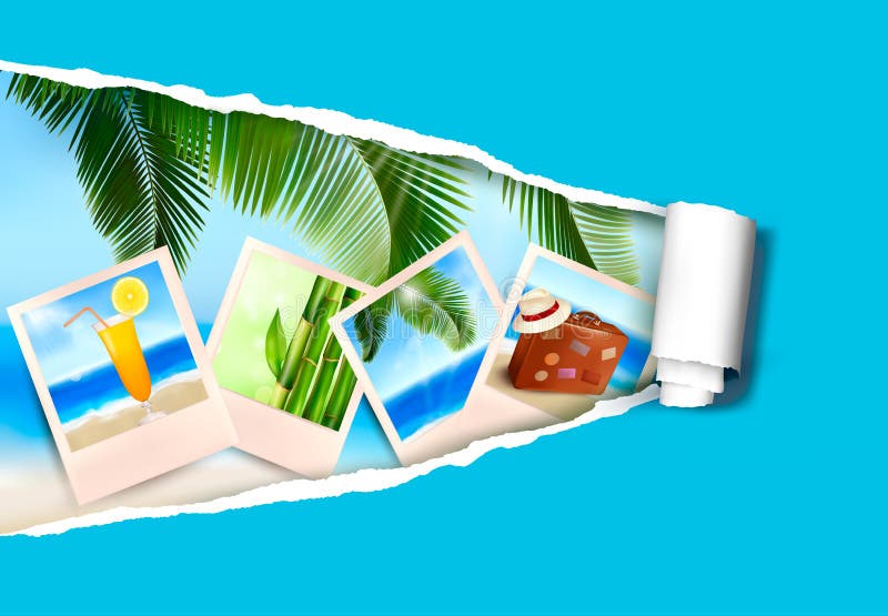 Hintergrund mit Fotos von den Feiertagen auf einer Küste stock abbildung Hintergrund mit Fotos von den Feiertagen auf einer Küste stock abbildung
