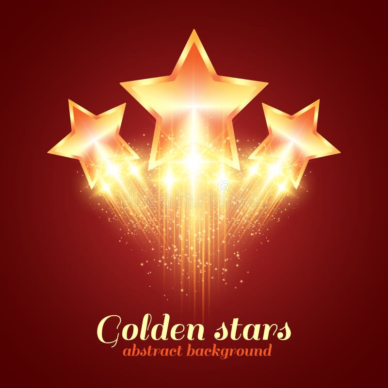 Hintergrund mit glühenden goldenen Sternen vektor abbildung
