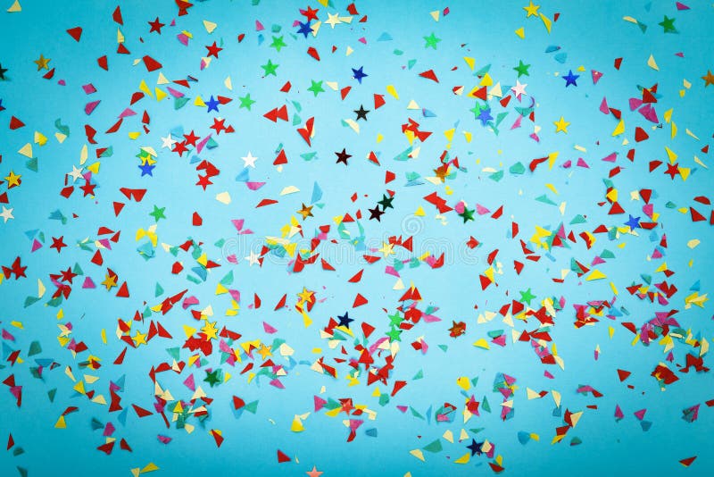 Hintergrund Partei Geburtstag Ballon Konfetti Blaue Helle Bunte Mehrfarbige Draufsicht Stockfoto Bild Von Fiesta Geburtstag 131078376