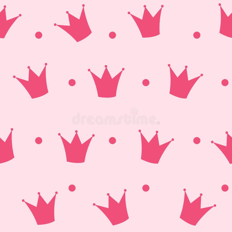 Hintergrund-Vektor Prinzessin-Crown Seamless Pattern lizenzfreie abbildung Hintergrund-Vektor Prinzessin-Crown Seamless Pattern lizenzfreie abbildung