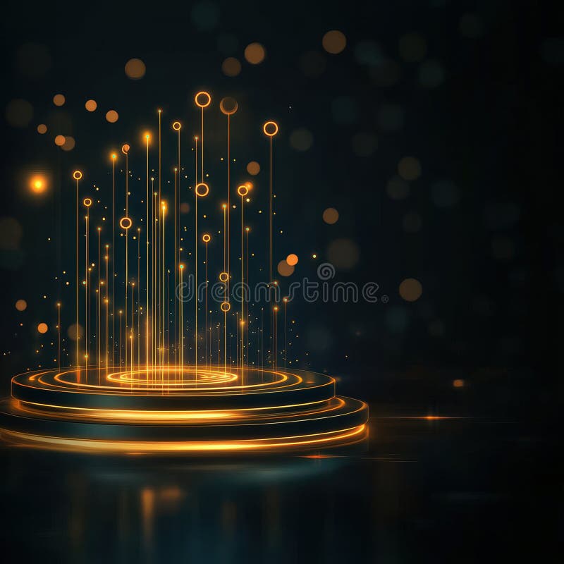 Hintergrundinformationen zu einer abstrakten goldenen Datenflussverbindung. vektor abbildung