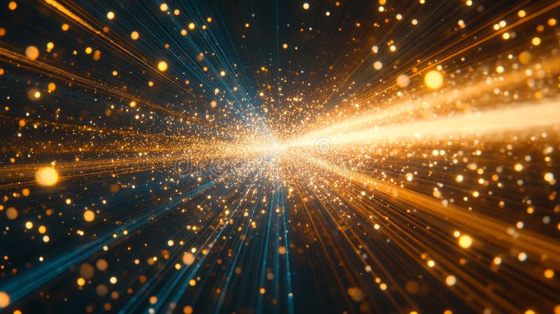 Hintergrundinformationen zur Golden Data Stream Technology Abstrakte Darstellung der schnellen Internetverbindung stock abbildung